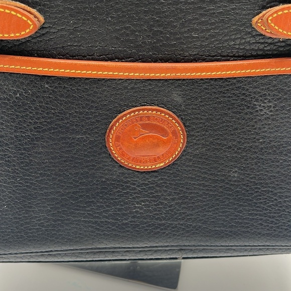 Vintage Dooney & Bourke Navy Double Buckle Leather Double Handle Satchel BLEMISH - Picture 2 of 12